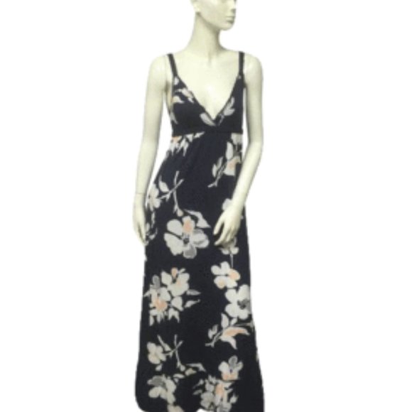 FLORAL DRESS Abercrombie & Fitch Navy Blue - Picture 1 of 3